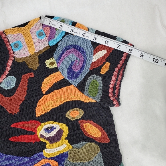 Peruvian Connection Sz S Fiber Rich Birds Fish Art-To-Wear Round Luxury Sweater - Picture 10 of 12